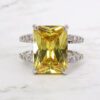 YELLOW & CLEAR CUBIC ZIRCONIA STATEMENT RING - Image 3