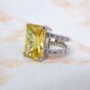YELLOW & CLEAR CUBIC ZIRCONIA STATEMENT RING - Image 6