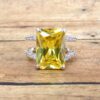 YELLOW & CLEAR CUBIC ZIRCONIA STATEMENT RING - Image 7