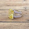 YELLOW & CLEAR CUBIC ZIRCONIA STATEMENT RING - Image 8