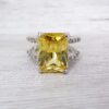 YELLOW & CLEAR CUBIC ZIRCONIA STATEMENT RING - Image 9