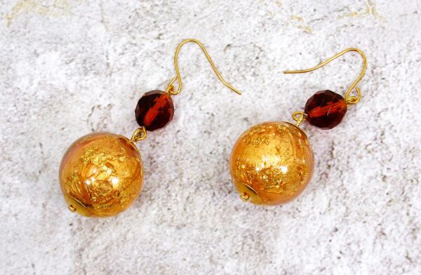 GOLD LEAF & GLASS BEADED EARRING - Image 6