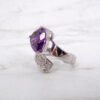 PURPLE CUBIC ZIRCONIA HEART SWIRL BAND RING - Image 8