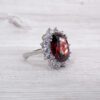 LARGE RED OVAL CUBIC ZIRCONIA RING - Image 4
