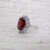 LARGE RED OVAL CUBIC ZIRCONIA RING - Image 8