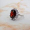 LARGE RED OVAL CUBIC ZIRCONIA RING - Image 5