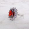LARGE RED OVAL CUBIC ZIRCONIA RING - Image 10