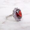LARGE RED OVAL CUBIC ZIRCONIA RING - Image 6