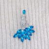 Crystal glamorous lady in aqua blue dress brooch