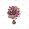 LARGE PURPLE CRYSTAL BROOCH - Image 3