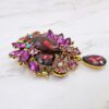 LARGE PURPLE CRYSTAL BROOCH - Image 5