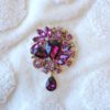 LARGE PURPLE CRYSTAL BROOCH - Image 2