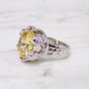 LARGE ROUND YELLOW CUBIC ZIRCONIA RING - Image 4