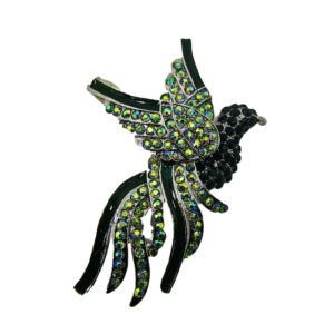 Green Crystal Bird Statement Brooch