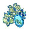 AQUA BLUE CRYSTAL DOUBLE BUTTERFLY BROOCH - Image 9