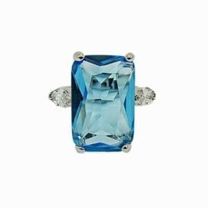 square-cut blue gem ring