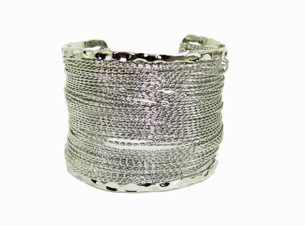 Wide Silver Wire Cuff Bracelet