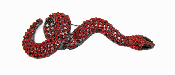 snake jewelry encrusted with red crystals