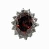 LARGE RED OVAL CUBIC ZIRCONIA RING - Image 2