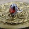 LARGE RED OVAL CUBIC ZIRCONIA RING - Image 7