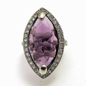 ring with pale violet crystal