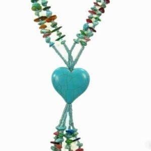 necklace with blue heart pendant