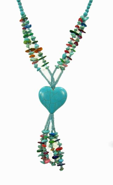 necklace with blue heart pendant