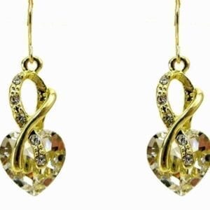 amber earrings with hexagonal crystals