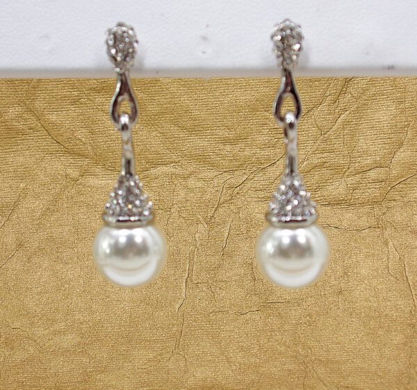 PEARL AND CRYSTAL EARRINGS - Image 3