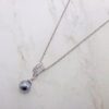 GRAY PEARL & CRYSTAL PENDANT - Image 3