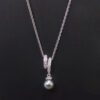 GRAY PEARL & CRYSTAL PENDANT - Image 2