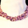 PURPLE GLASS & STONE THREE ROW NECKLACE - Image 4