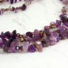 PURPLE GLASS & STONE THREE ROW NECKLACE - Image 6