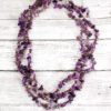 PURPLE GLASS & STONE THREE ROW NECKLACE - Image 8