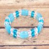 AQUA BLUE CATS EYE & GLASS BEADED BRACELET - Image 9