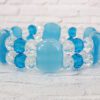 AQUA BLUE CATS EYE & GLASS BEADED BRACELET - Image 6
