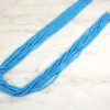 LONG TURQUOISE & WHITE SEED BEAD MULTI STRAND NECKLACE - Image 6