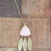 ROSE QUARTZ STONE & FEATHER PENDANT - Image 4
