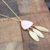 ROSE QUARTZ STONE & FEATHER PENDANT - Image 5