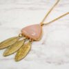 ROSE QUARTZ STONE & FEATHER PENDANT - Image 6