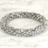 SPARKLING GRAY BLACK DIAMOND ALL GLASS BEADED BRACELET - Image 2