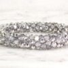 SPARKLING GRAY BLACK DIAMOND ALL GLASS BEADED BRACELET - Image 3