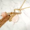 CRYSTAL CLOVER PENDANT WITH ROSE QUARTZ STONES - Image 4