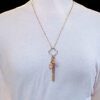 CRYSTAL CLOVER PENDANT WITH ROSE QUARTZ STONES - Image 2