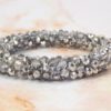 SPARKLING GRAY BLACK DIAMOND ALL GLASS BEADED BRACELET - Image 8