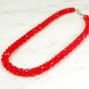 SPARKLING RED GLASS BEADED NECKLACE - Image 6