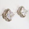 CUBIC ZIRCONIA STONE CLOVER SHAPE EARRINGS - Image 3