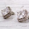CUBIC ZIRCONIA STONE CLOVER SHAPE EARRINGS - Image 5