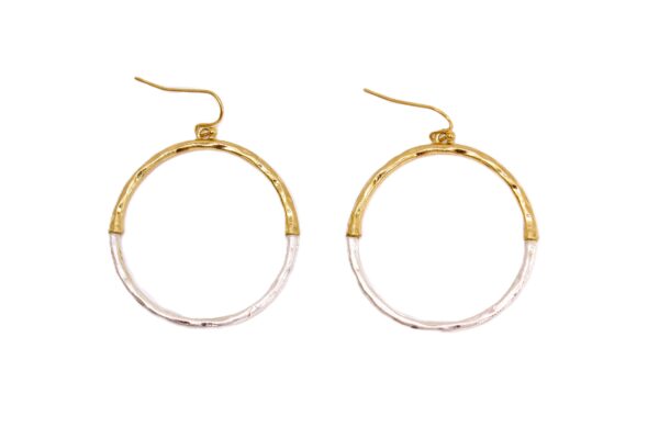 SILVER AND GOLD HOOP EARRINGS