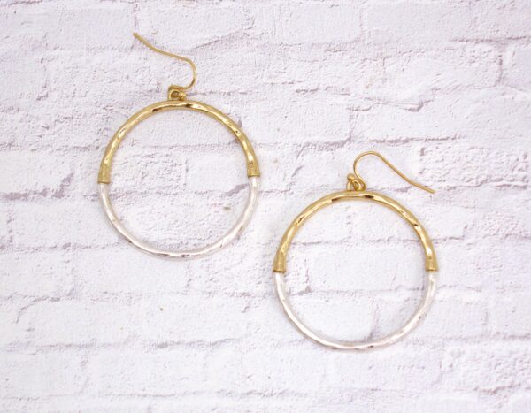 SILVER AND GOLD HOOP EARRINGS - Image 6